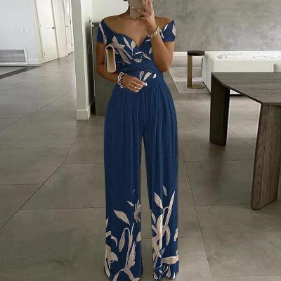 Women's one shoulder printed high waist jumpsuit 25